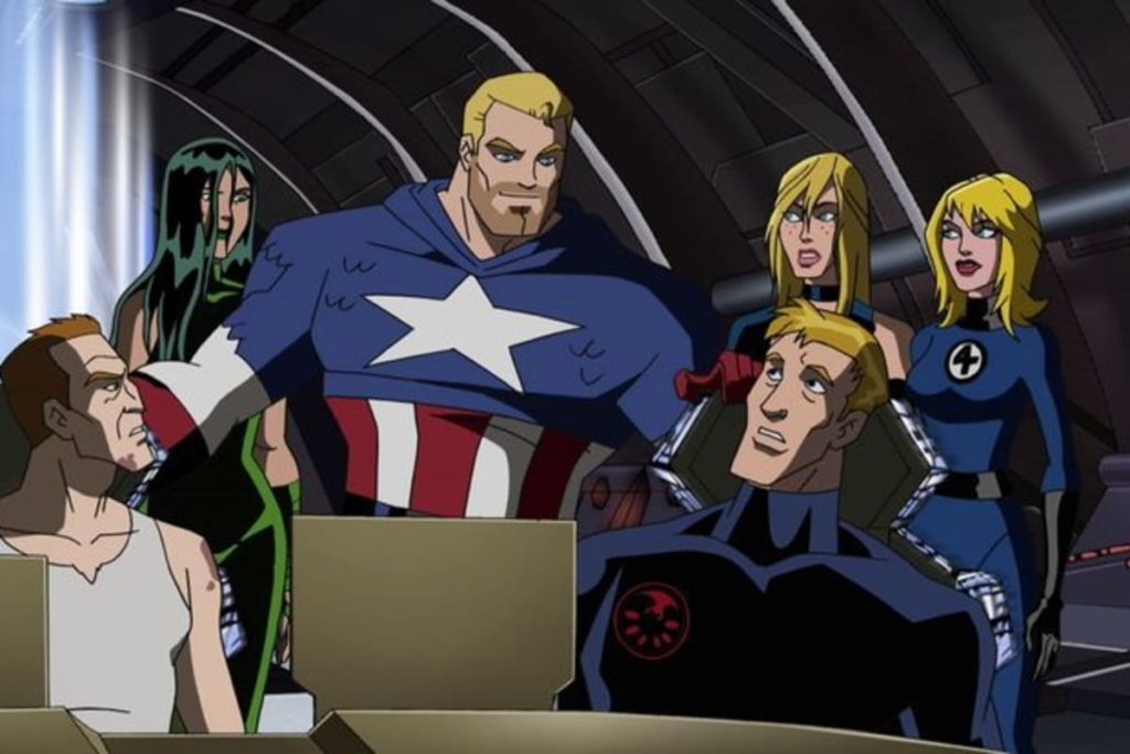 Escena de Secret Invasion en la serie animada Los Vengadores: Los héroes más poderosos del planeta
